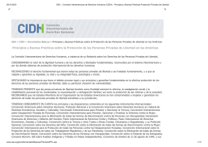 OEA    Comisión Interamericana de Derechos Humanos (CIDH)    Principios y Buenas Prácticas Protección Privados de Libertad