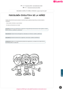 Resumen completo Niñez Cátedra A (para imprimir)   Psicología Evolutiva de la Niñez   Psicología UNC     Filadd