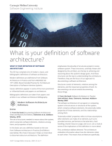 ¿what is your definition of software architecture?