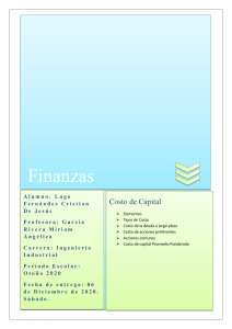 Finanzas - Investigación de Costo de Capital - Parcial Tres - Lugo Fernández Cristian De Jesús