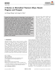 A review on biomedical titanium alloys Recent progress and prospect