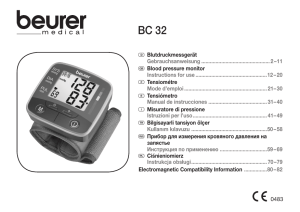 BEURER BC32 - manual tensiómetro muñeca