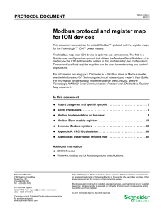 20. Modbus protocol and register map