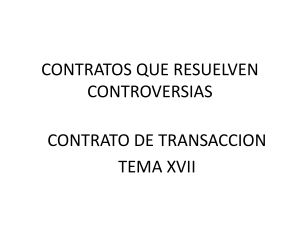XVII  CONTRATO DE TRANSACCION