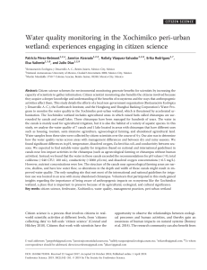 Water quality monitoring in the Xochimilco peri-urban wetland: experiences engaging in citizan science