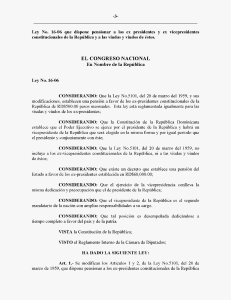 LEY 16-06 PENSIONES EX PRESIDENTES Y VICEPRESIDENTES RD