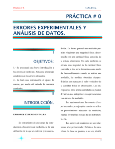 Practica cero, errores experimentales y análisis de datos. 