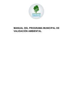 MANUAL DEL PROGRAMA MUNICIPAL DE VALIDACIÓN AMBIENTAL