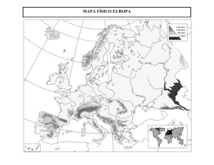Mapa mudo fisico Europa