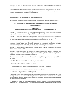 Ley del Registro Público de la Propiedad del Estado de Jalisco