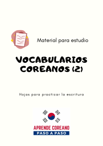 vocabulario -coreanos