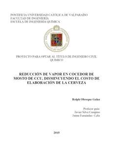 reducción de vapor en cocedor de mosto de ccu, disminuyendo el