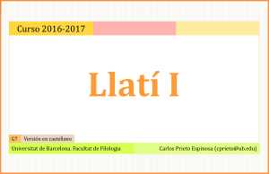 Latín I 2016-2017 Universitat de Barcelona