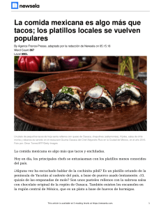 Article La comida mexicana es algo más que tacos from Newsela
