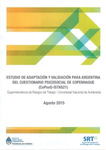 estudio de adaptacion y validacion para argentina del cuestionario psicosocial de copenhague copsoq-istas21