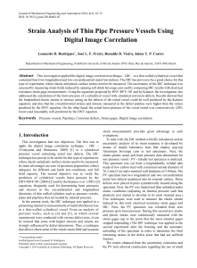 Strain Analysis of Thin Pipe Pressure Vessels Using Digital Image Correlation