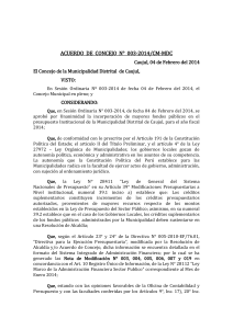 ACUERDO DE CONCEJO 003 - INCORP. SALDO DE BALANCE