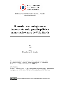 El uso de la tecnología como innovación en la gestión pública municipal: el caso de Villa María
