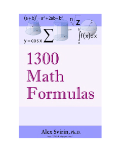 1300 Math Formulas by Golden Art