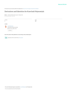 Derivations and Identities for Kravchuk Polynomial