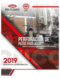 CATALOGO DE COSTOS CMIC  Perforacion-pozos de agua 2019