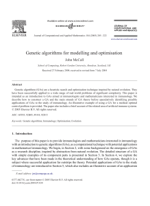 Genetic algorithms for modelling and optimisation