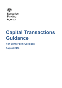Capital transacations Sixth Form Colleges