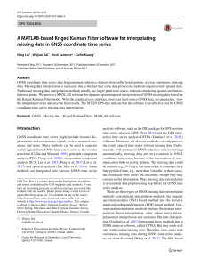 A MATLAB-based Kriged Kalman Filter software for interpolating missing data in GNSS coordinate time series