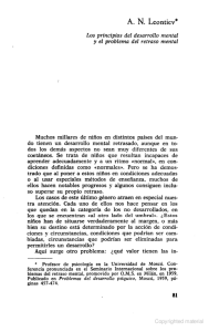 Leontiev A (1973) Los principios del desarrollo mental y el problema del retraso mental