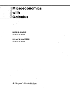 Indice Binger and Hoffman. Microeconomics with Calculus