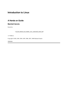 Introduction to Linux - A hands on Guide