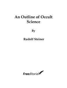 an outline of occult science by rudolf steiner