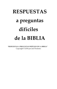 RESPUESTAS A PREGUNTAS DIFICILES DE LA BIBLIA - JOEL PERDOMO
