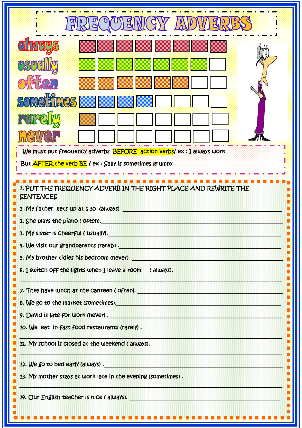 French Adverbs Of Frequency Exercises