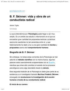  B. F. Skinner - vida y obra de un conductista radical