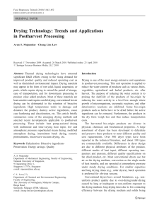 Drying Technology Trends and Application