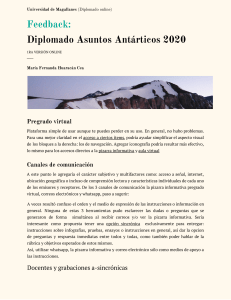 Feedback Diplomado Asuntos Antárticos 2020