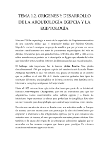 Tema 1.2. Orígenes y desarrollo de la arqueología egipcia y la egiptología