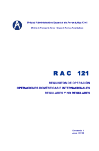 RAC  121 - Requisitos  de Operación - Operaciones Domésticas e Internales-Regulares y no Regulares