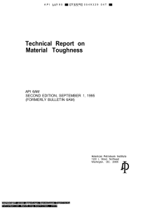 API BUL  6AM TECHNICAL REPORT ON MATERIAL TOUGHNESS 1995