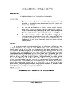 LEY DE ZONAS FRANCAS INDUSTRIALES Y DE COMERCIALIZACION