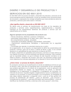 DISEÑO Y DESARROLLO DE PRODUCTOS Y SERVICIOS EN ISO 9001