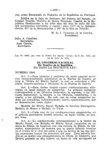 Ley 3880 del 13 de julio de 1954  SOBRE CONDECORACIONES MERITO NAVAL