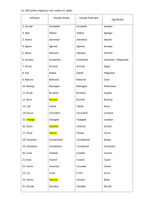 Los 100 verbos regulares más usados en inglés