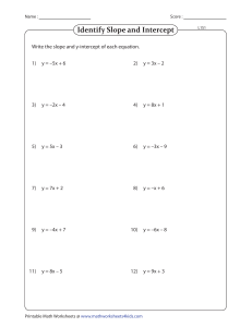 identify the slope and the y-intercept page 1
