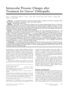 Intraocular Pressure Changes after Treatment for Graves’ Orbitopathy