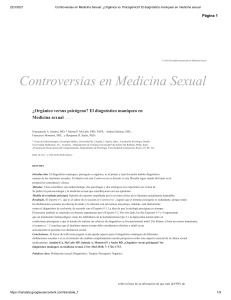 Controversias en Medicina Sexual  ¿Orgánica vs. Psicogénica  El diagnóstico maniqueo en medicina sexual