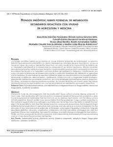 HONGOS ENDÓFITOS FUENTE POTENCIAL DE METABOLITOS SECUNDARIOS BIOACTIVOS CON UTILIDAD EN AGRICULTURA Y MEDICINA