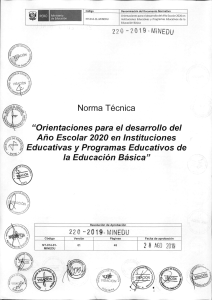 Norma técnica Orientaciones para el desarrollo del año escolar 2020 en Instituciones Educativas y Programas Educativos de la Educación Básica
