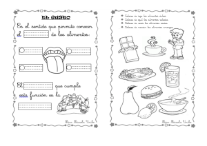 El Gusto: Sense of Taste Worksheet for Elementary School